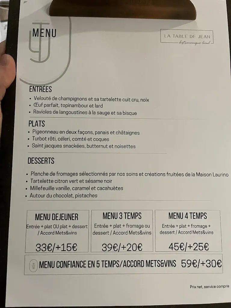 Menu_La Table de Jean_Béziers_image_1