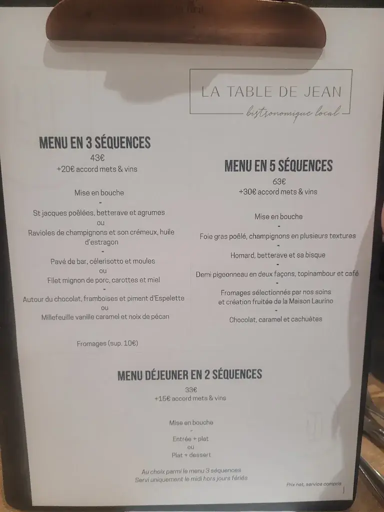Menu_La Table de Jean_Béziers_image_2