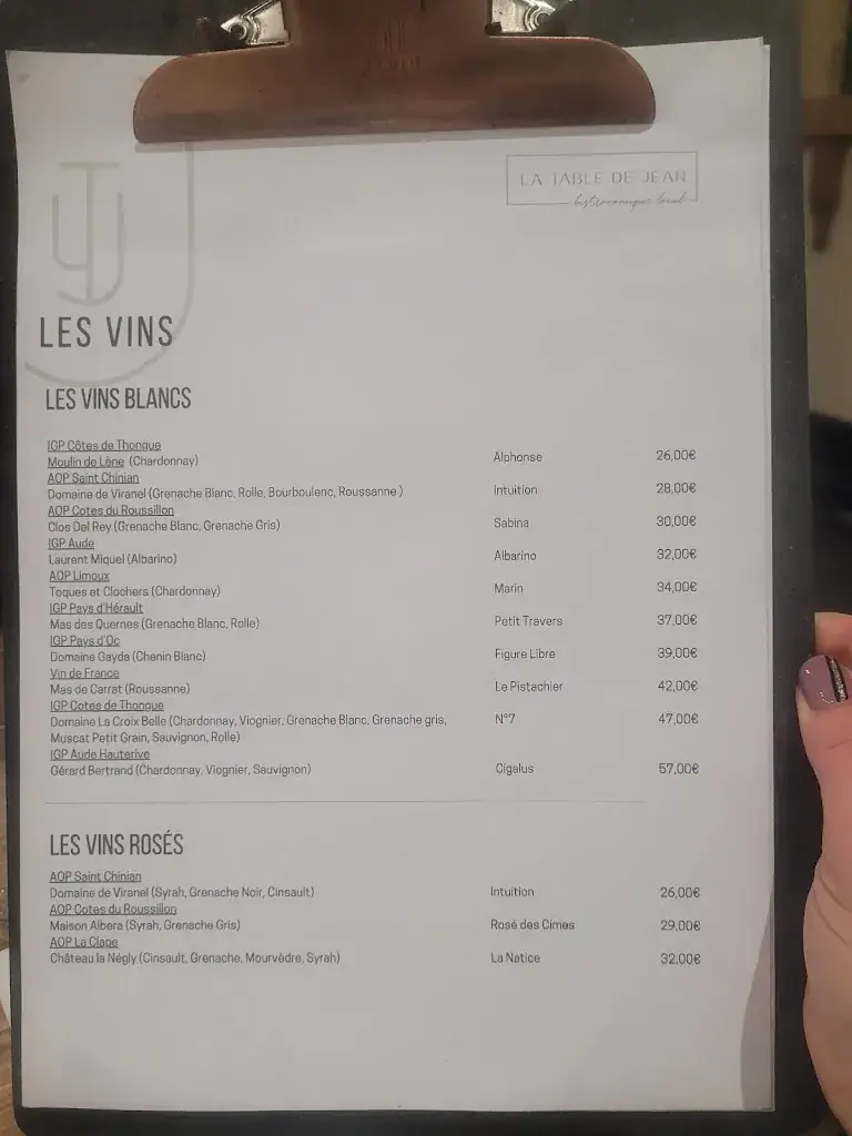 Menu_La Table de Jean_Béziers_image_3