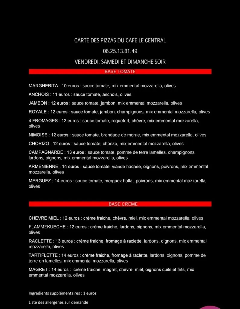 Menu_Café le Central_Blauzac_image_1