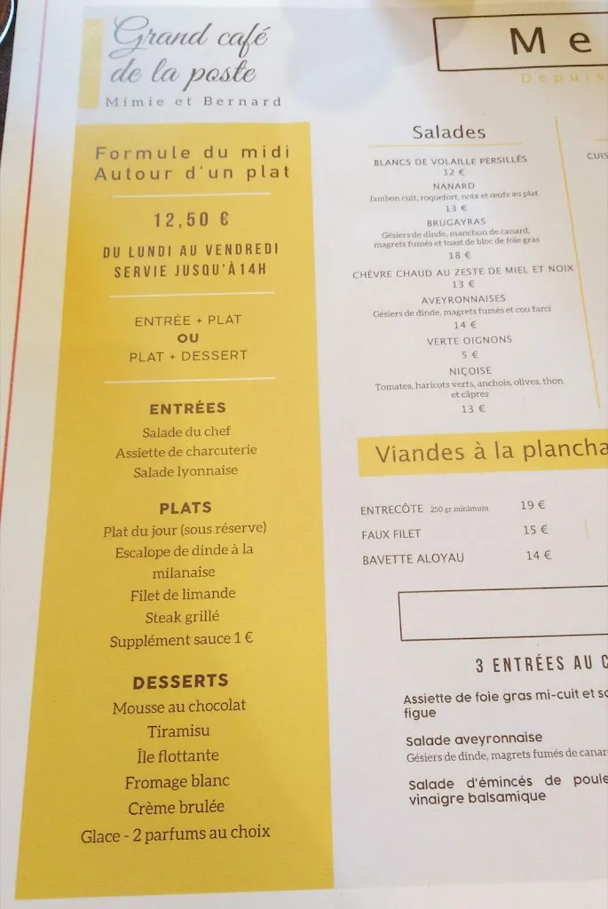 Menu_Grand Café de La Poste_Carmaux_image_3