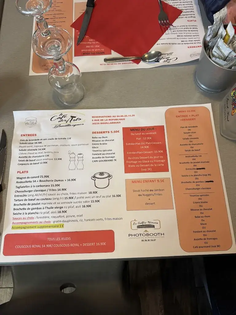 Menu_Café Restaurant des Arts_Bouillargues_immagine_1