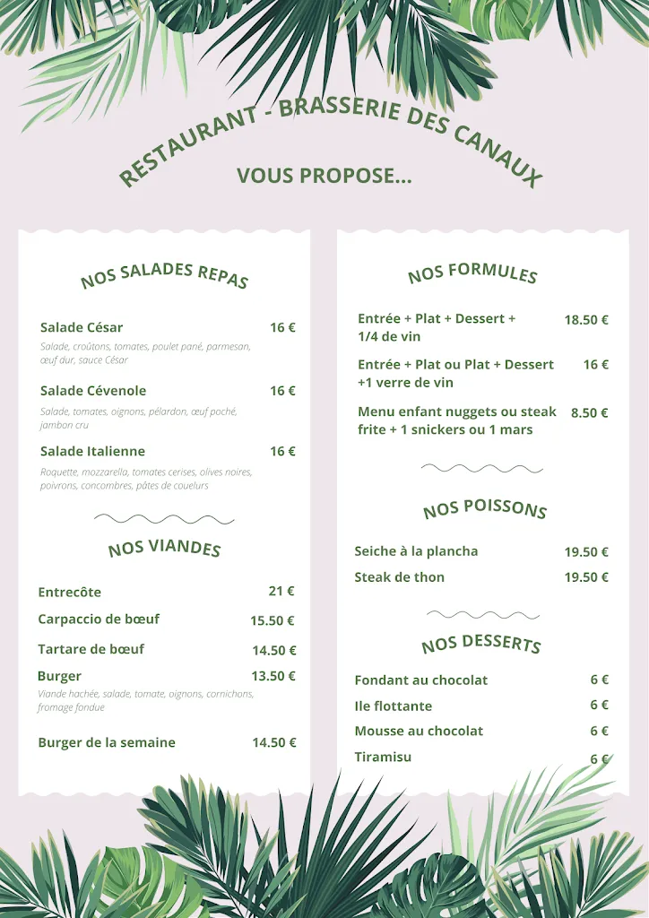 Menu_Restaurant - Brasserie des Canaux_Bouillargues_image_1
