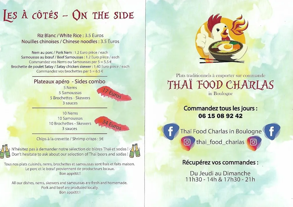 Menu_Thaï Food Charlas in Boulogne_Boulogne-sur-Gesse_image_2