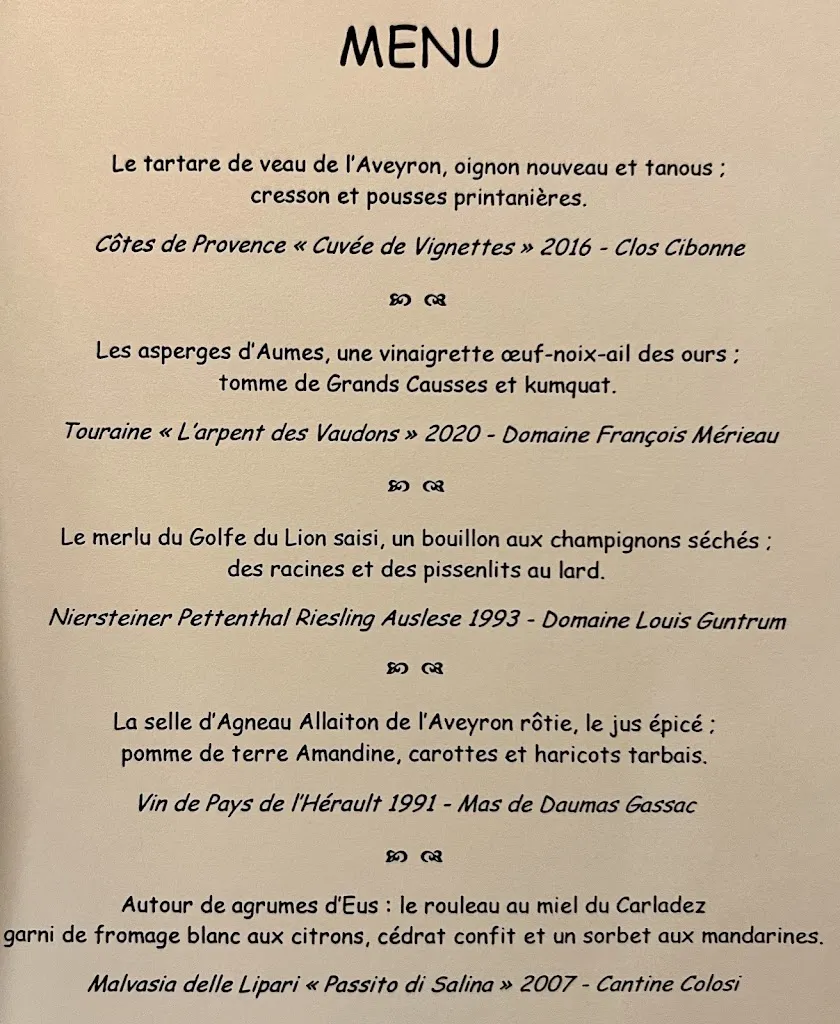 Menu_Le Belvédère-Christine & Guillaume Viala_Bozouls_image_1