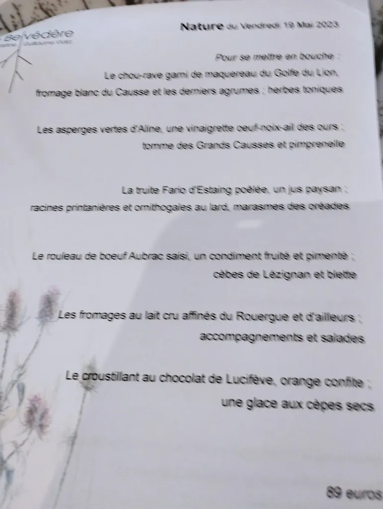 Menu_Le Belvédère-Christine & Guillaume Viala_Bozouls_image_3