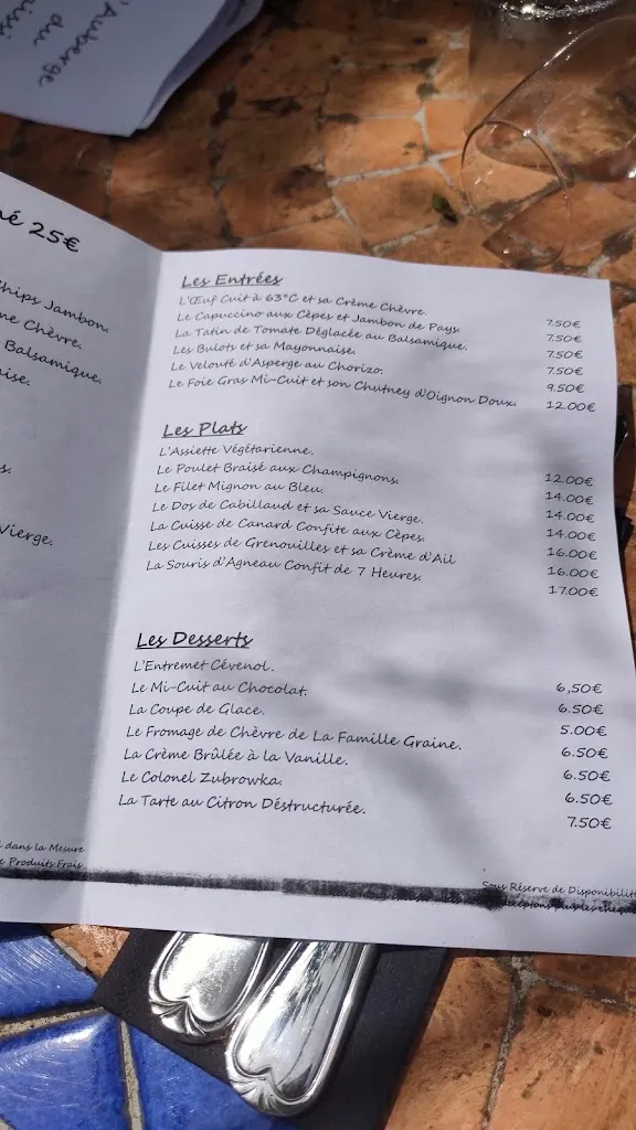 Menu_Restaurant - L'Auberge du Fraissinet_Branoux-les-Taillades_immagine_4