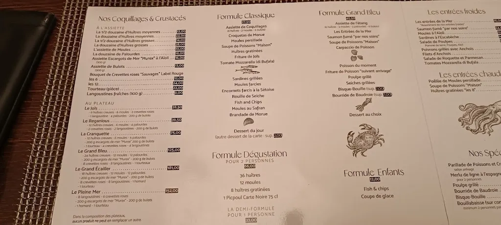 Menu_Maison Benezech - Restaurant Le Grand Bleu_Bouzigues_image_4