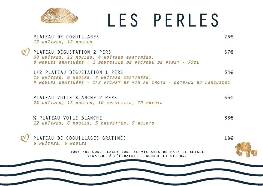 Menu_À la Voile Blanche - Restaurant Bouzigues Etang de Thau_Bouzigues_image_3