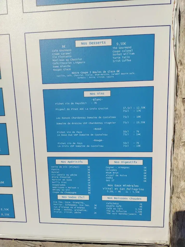 Menü_Chez Francine_Bouzigues_Bild_4