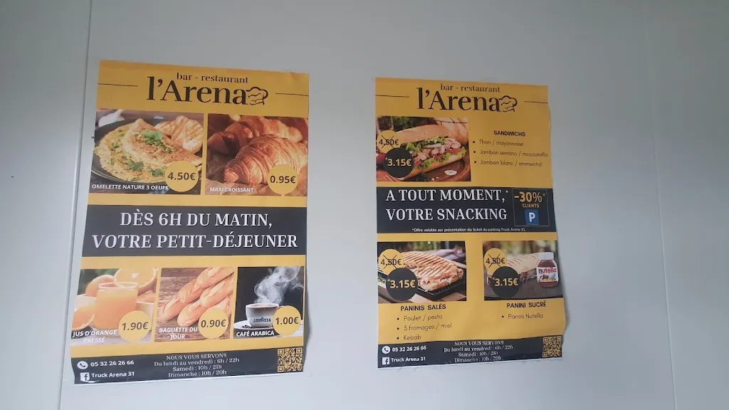 Menu_Bar restaurant l'Arena_Castelnau-d'Estrétefonds_image_2