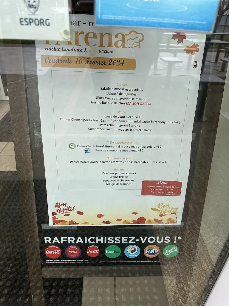 Menu_Bar restaurant l'Arena_Castelnau-d'Estrétefonds_image_3