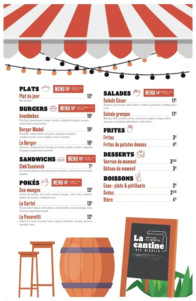 Menu_La cantine des Michels - Eurocentre | Burger, Sandwich, Salade, Poké et Plat sur place et à emporter_Castelnau-d'Estrétefonds_image_1