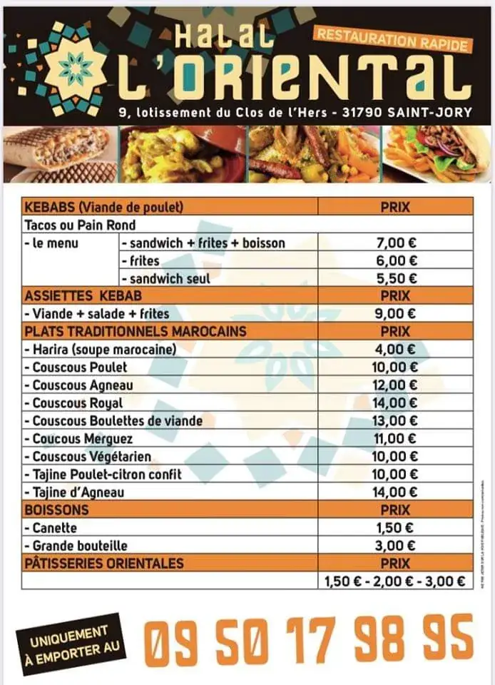 Menu_Restaurant l'Oriental_Saint-Jory_image_1