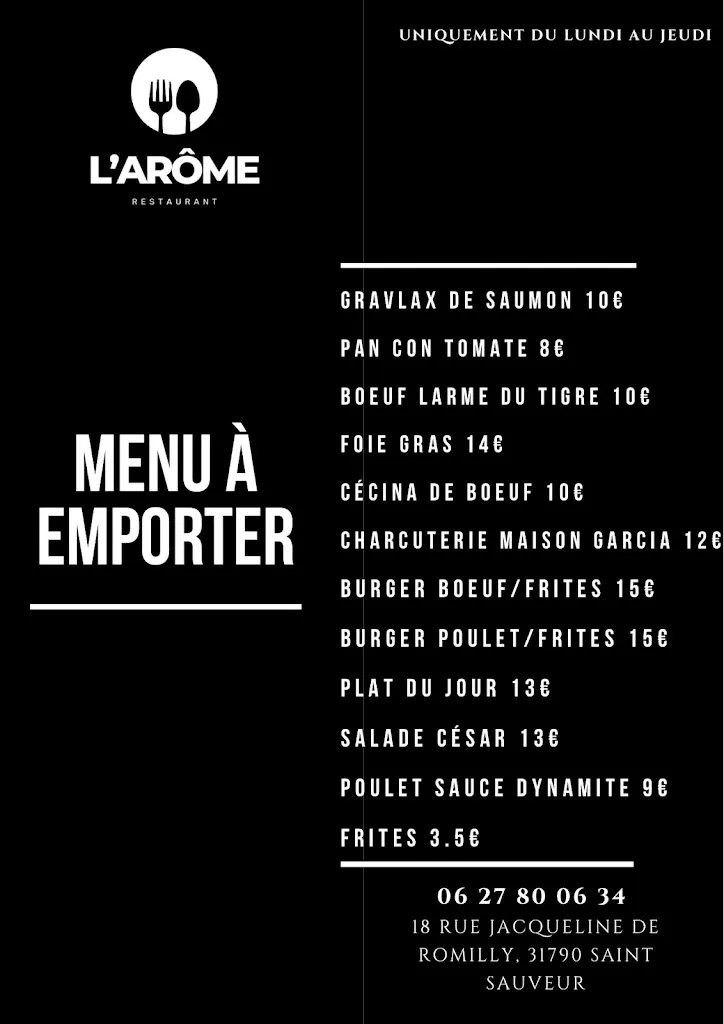 Menu_L'ARÔME_Saint-Sauveur_image_1