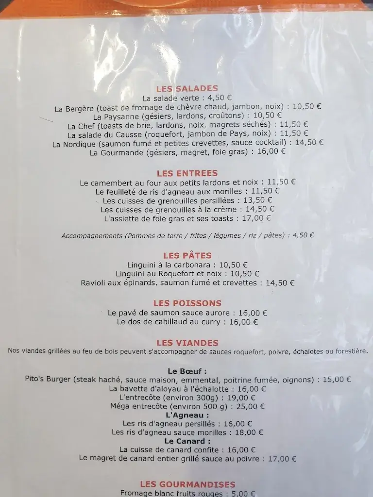 Menu_Hôtel Restaurant Chez Pito_Busque_image_1