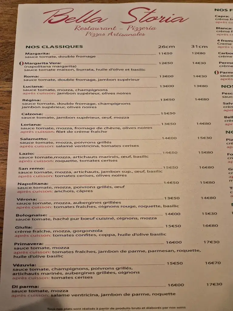 Menu_BELLA STORIA PIZZERIA MONTAUBAN_Montauban_image_2