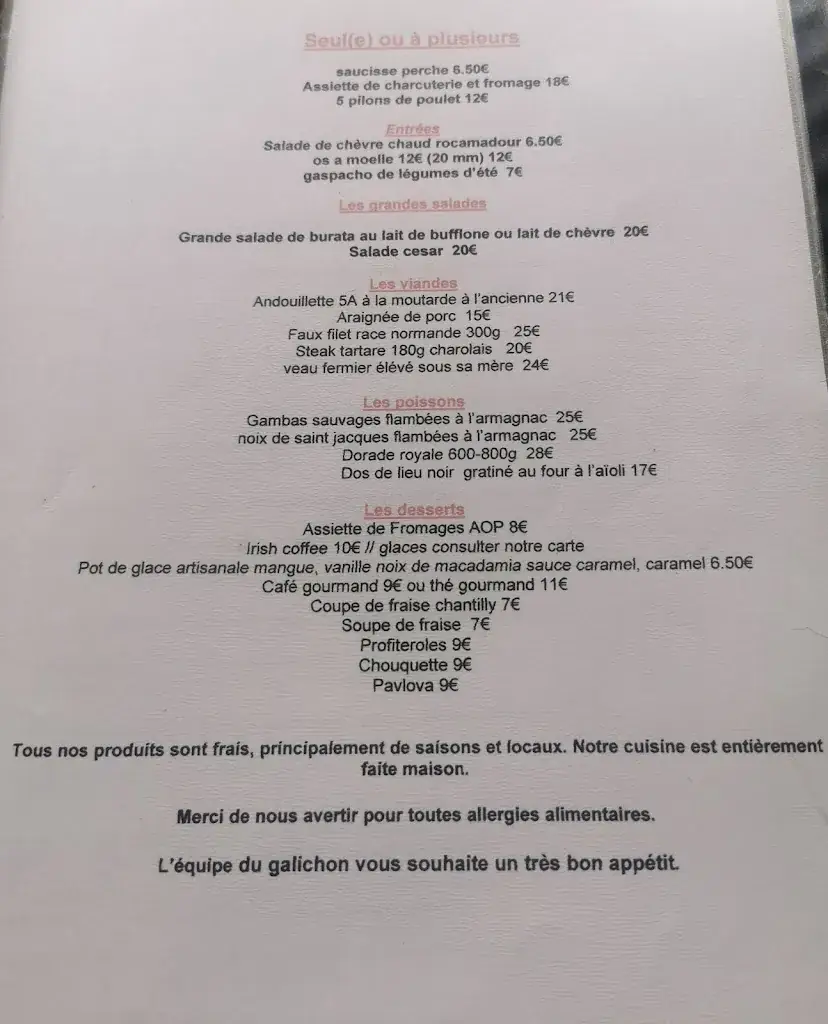 Menu_LE GALICHON - Restaurant Bruguieres_Bruguières_image_1