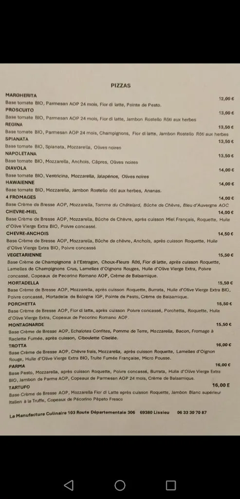 Menu_La Manufacture Culinaire Pizza e Pasta_Lissieu_image_2