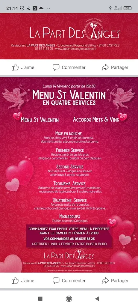 Menu_La Part Des Anges_Castres_image_1