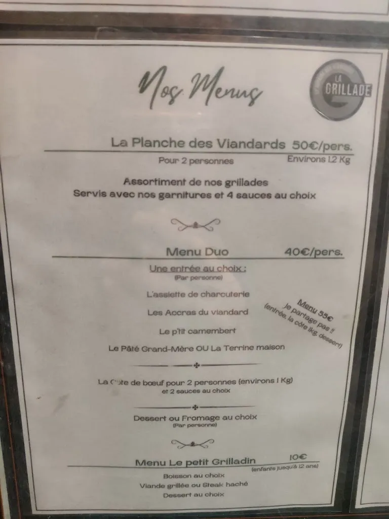 Menu_Restaurant La Grillade_Castres_image_1
