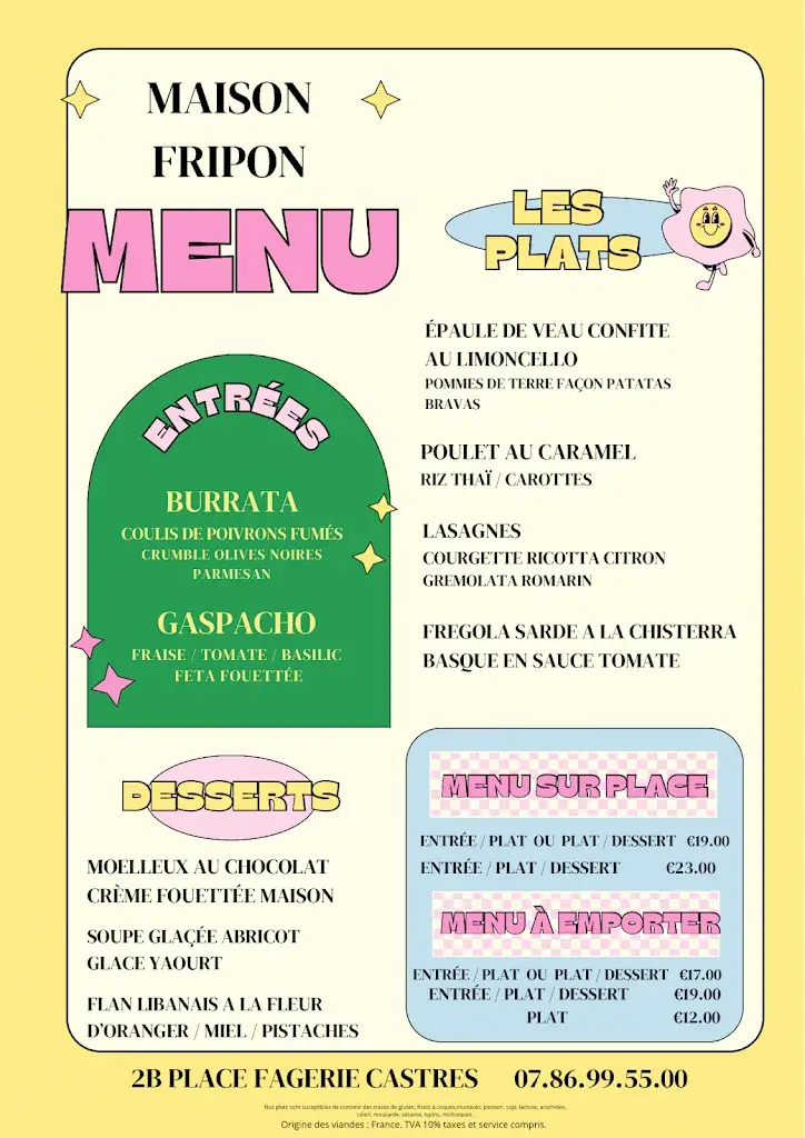 Menu_restaurant maison fripon castres_Castres_image_1