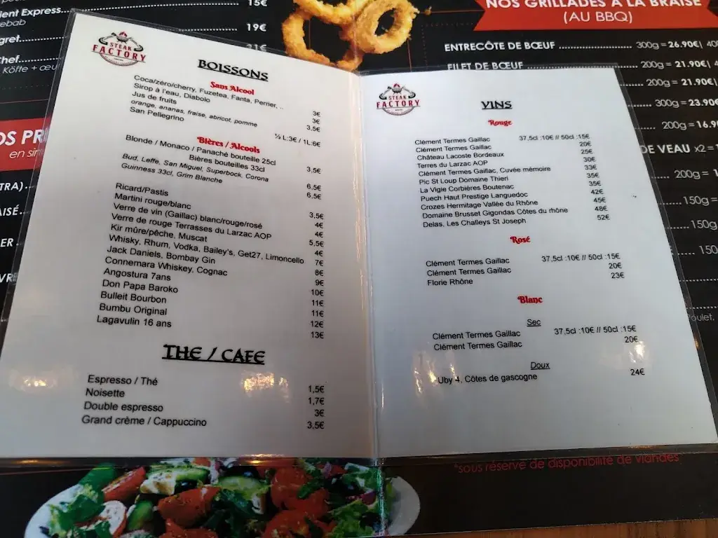 Menu_STEAK FACTORY Grill House_Castres_image_4