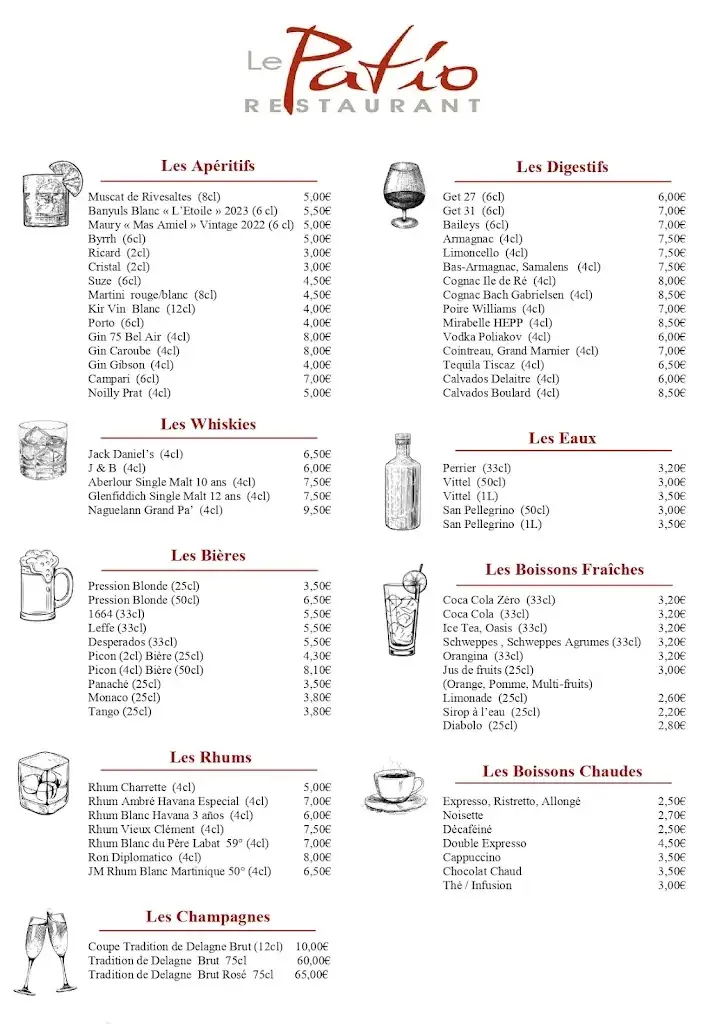 Menu_Restaurant LE PATIO - CABESTANY_Cabestany_immagine_1