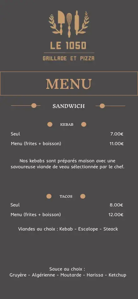 Menu_Bar restaurant Le 1050_Loire-sur-Rhône_image_4