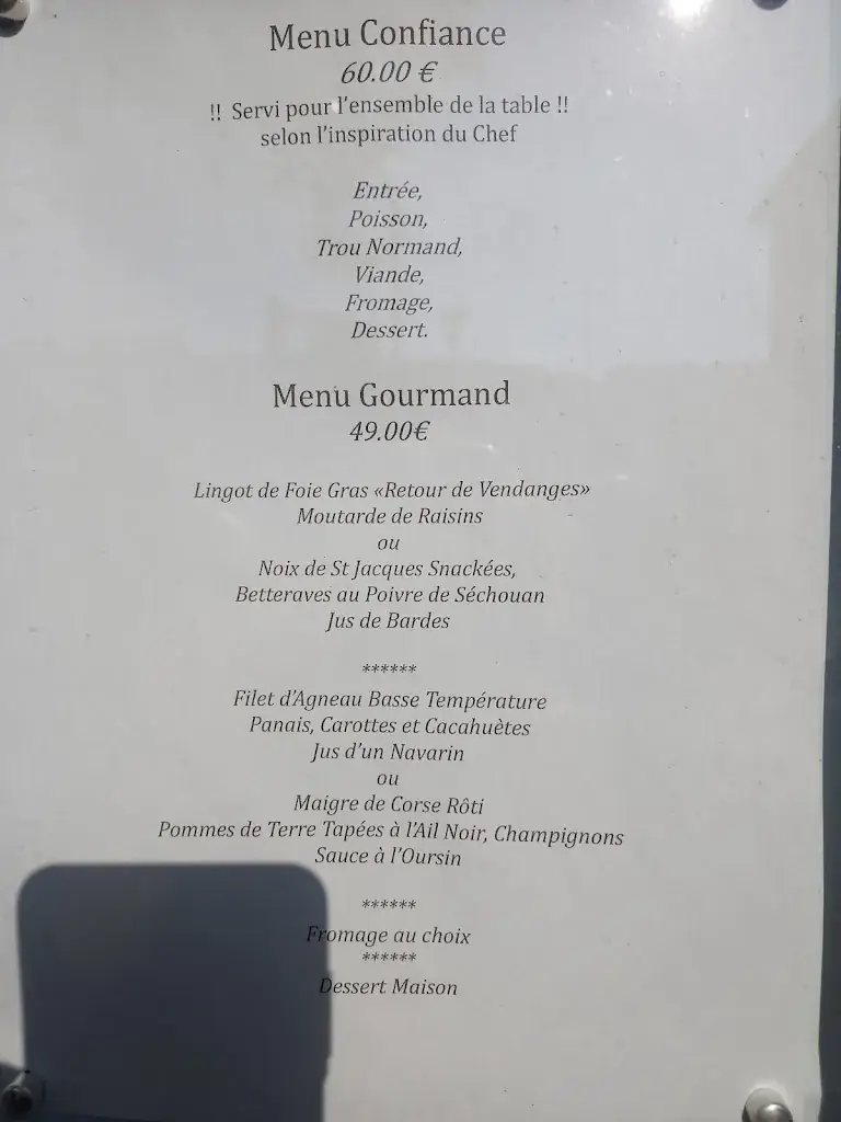Menu_Restaurant Mouton Benoit_Loire-sur-Rhône_immagine_1