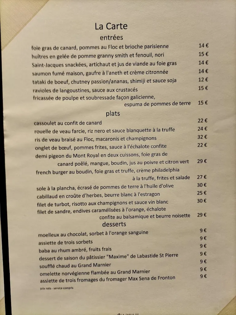 Menu_La Table de Michèle_Campsas_image_2