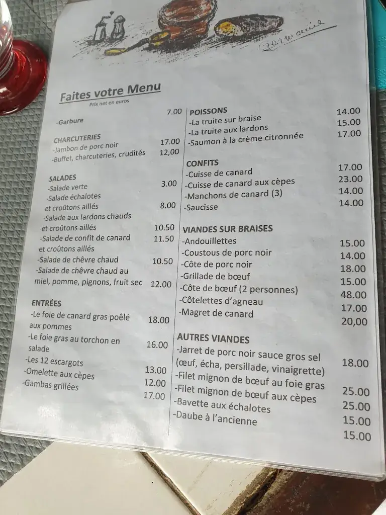 Menu_Auberge des Trois Pics_Campan_image_2