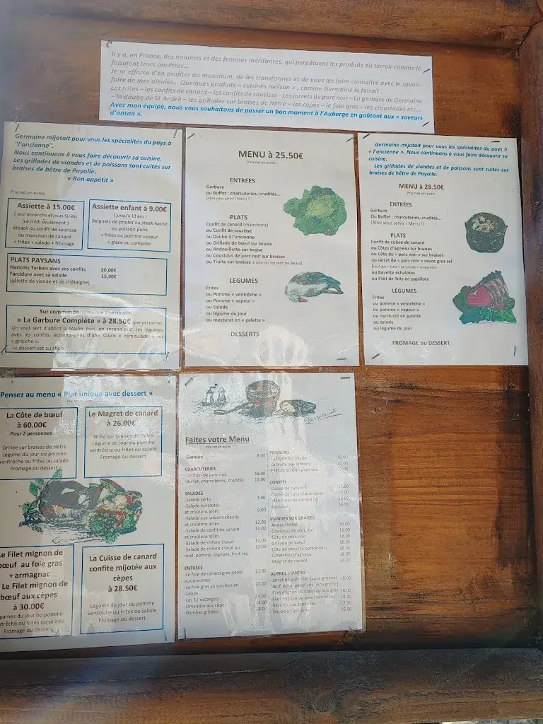 Menu_Auberge des Trois Pics_Campan_image_4