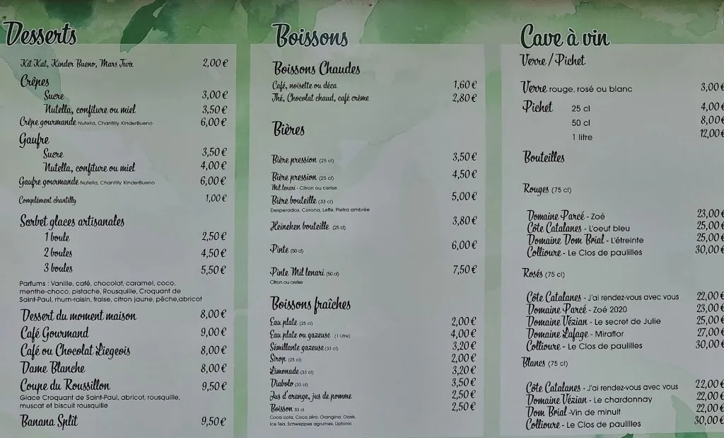 Menu_La Guinguette de Clairfont_Toulouges_image_1