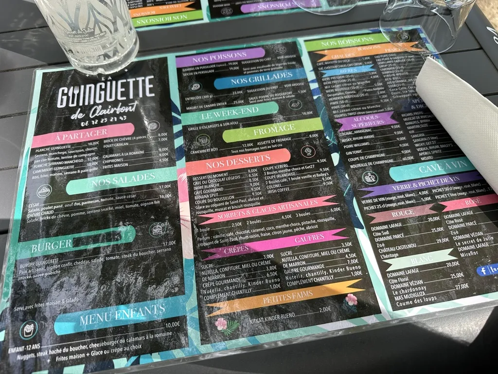 Menu_La Guinguette de Clairfont_Toulouges_image_2