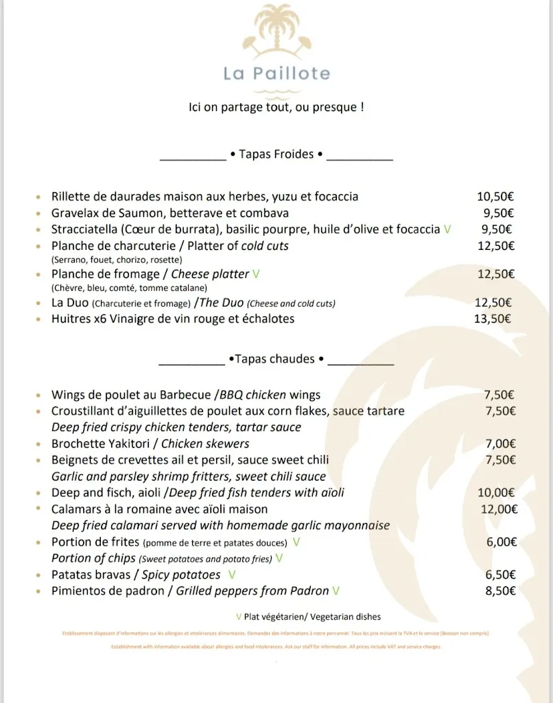 Menu_La Paillote_Canet-en-Roussillon_image_1