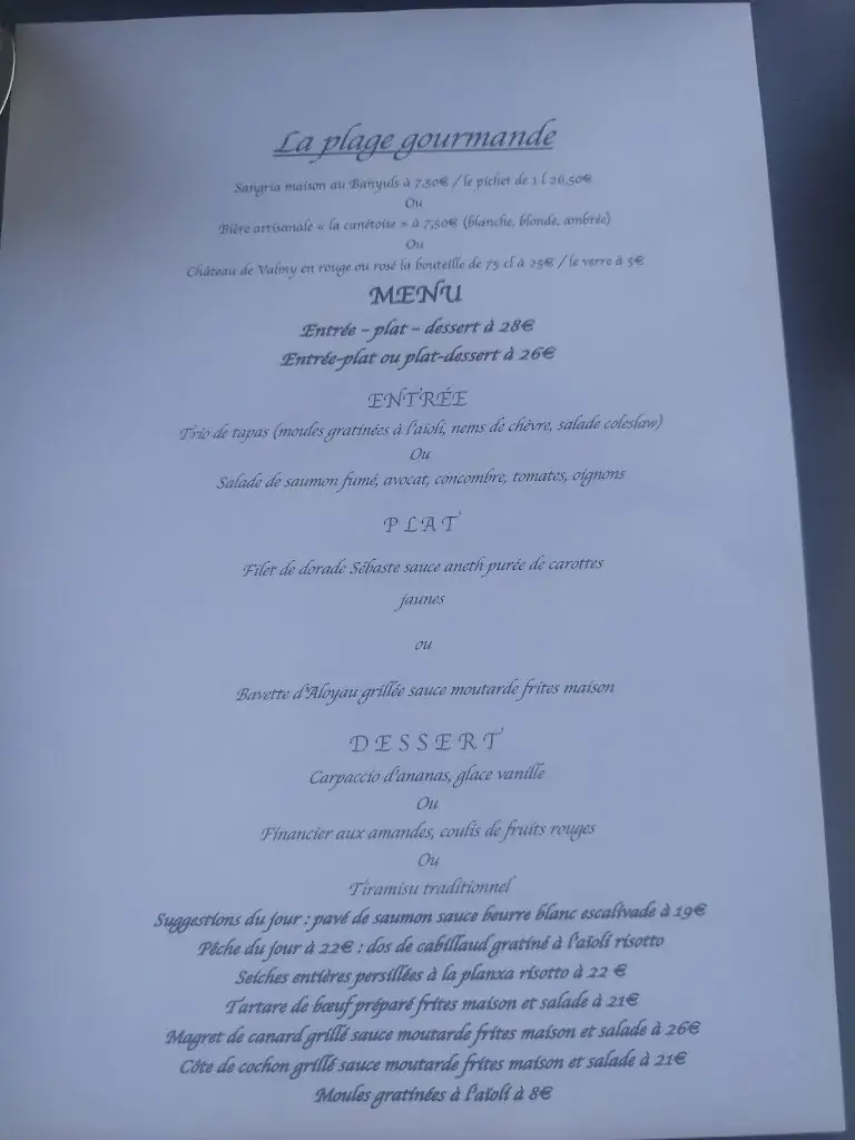 Menu_La Plage Gourmande_Canet-en-Roussillon_image_3