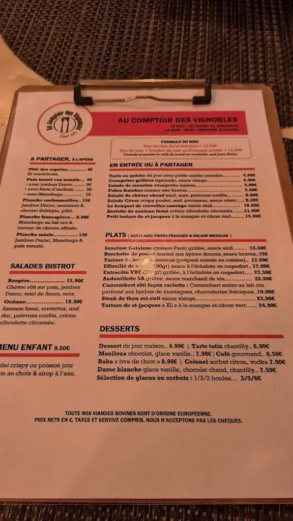 Menu_Au Comptoir Des Vignobles_Canet-en-Roussillon_image_3
