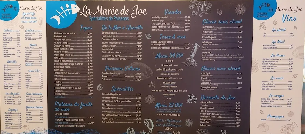 Menu_La Marée de Joe_Canet-en-Roussillon_image_1