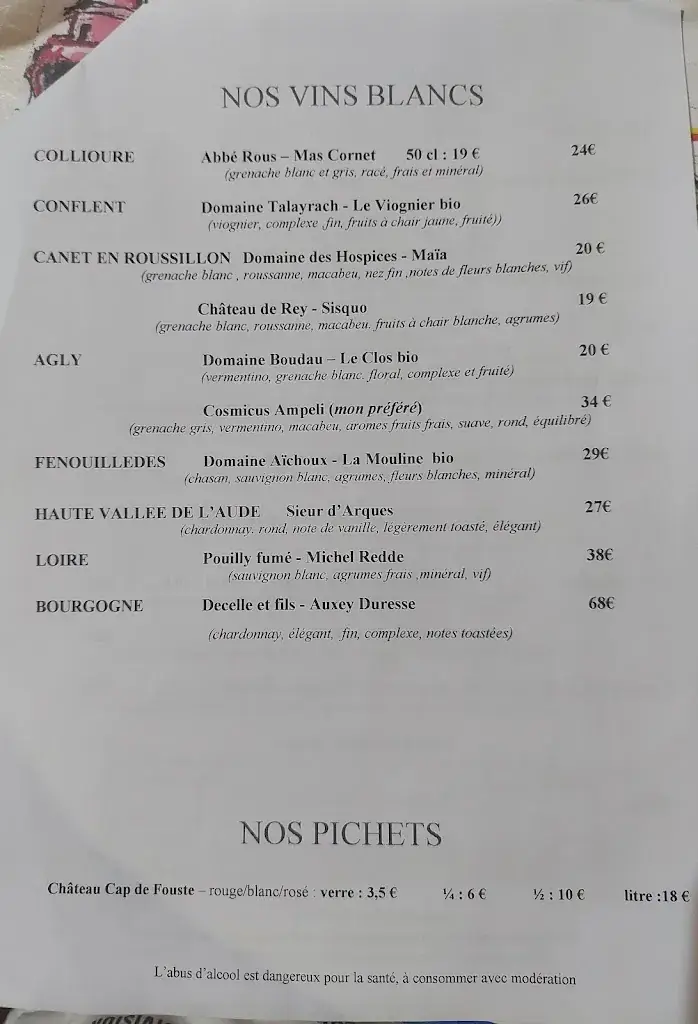 Menu_La Voile Bleue Can olivier_Canet-en-Roussillon_image_1