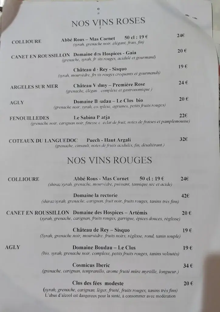 Menu_La Voile Bleue Can olivier_Canet-en-Roussillon_image_3