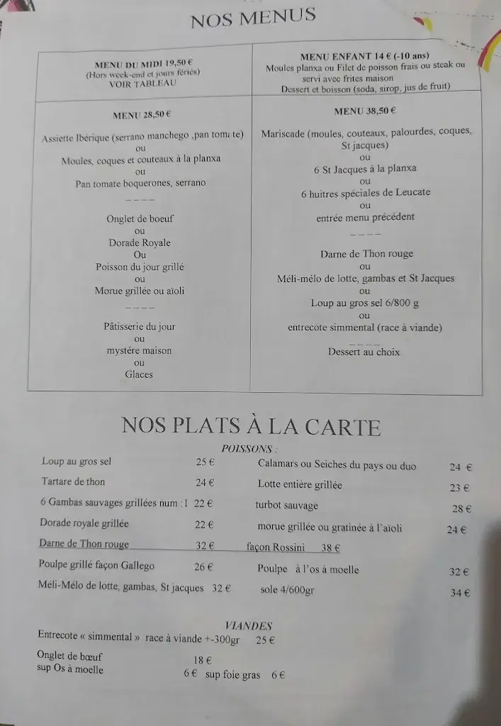 Menu_La Voile Bleue Can olivier_Canet-en-Roussillon_image_4