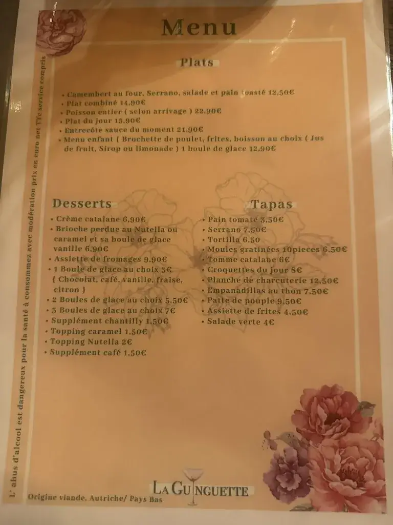 Menu_LA GUINGUETTE_Canet-en-Roussillon_image_1