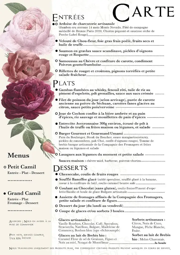 Menu_Aux Délices de Camil Restaurant Traiteur_Capestang_image_3