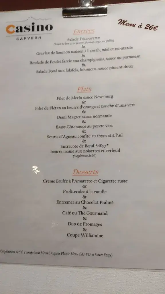 Menu_Restaurant le Mirage_Capvern_immagine_1