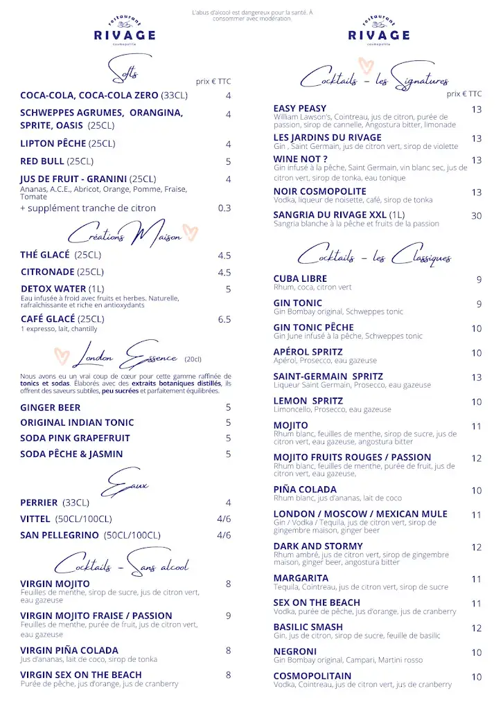 Menü_Rivage - restaurant cosmopolite de La Source Wake Park_Carbonne_Bild_4