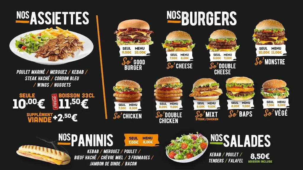 Menu_So good tacos kebab burgers_Carbonne_image_1
