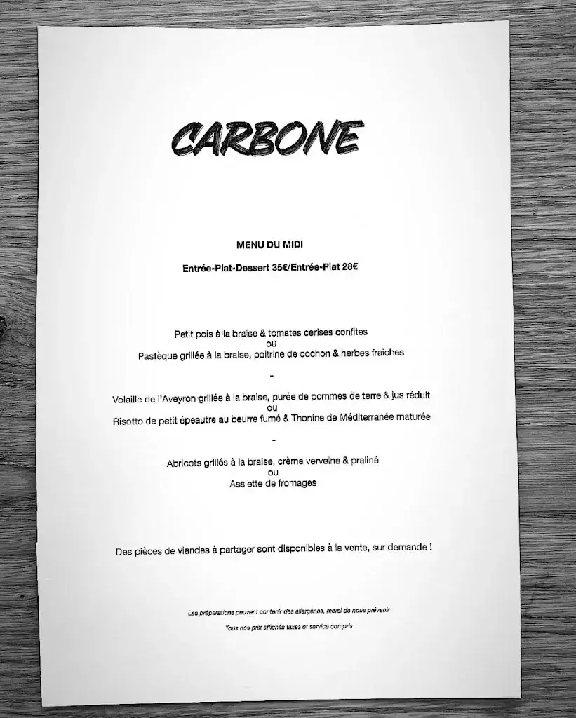 Menu_Carbone restaurant_Lyon_image_2