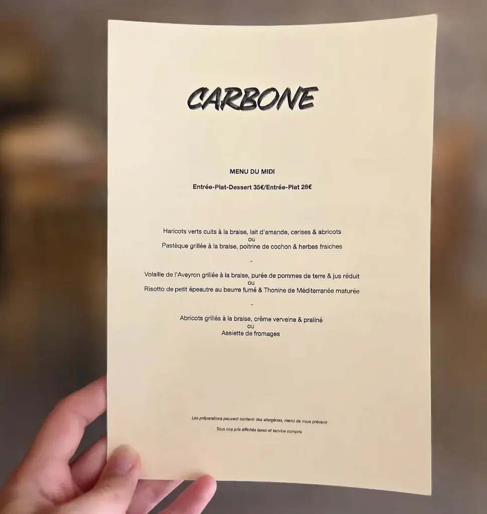 Menu_Carbone restaurant_Lyon_image_3