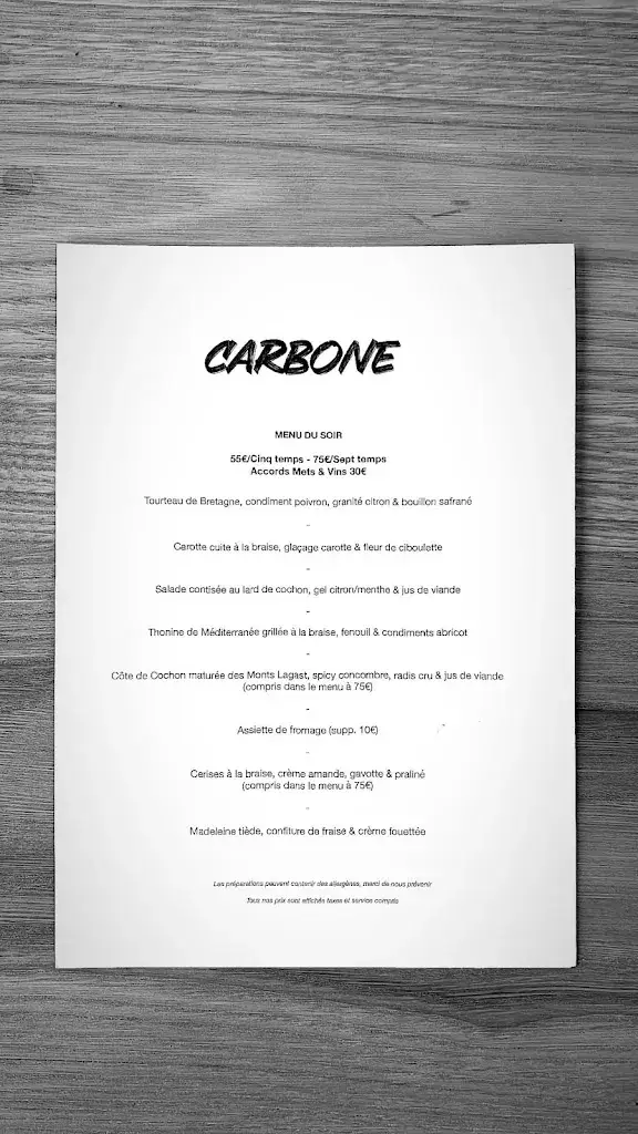 Menu_Carbone restaurant_Lyon_image_4